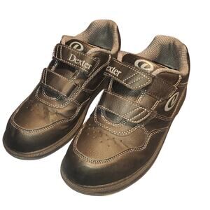 Dexter Men's Size 6 (D) V Strap Bowling Shoes Black B2513-1 Hook Loop